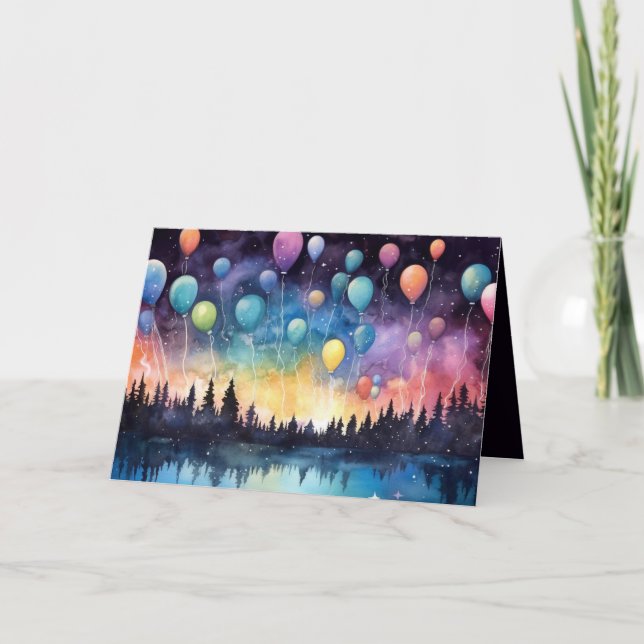 Carte de voeux esthétique Birthday Lake Landscape (Devant)