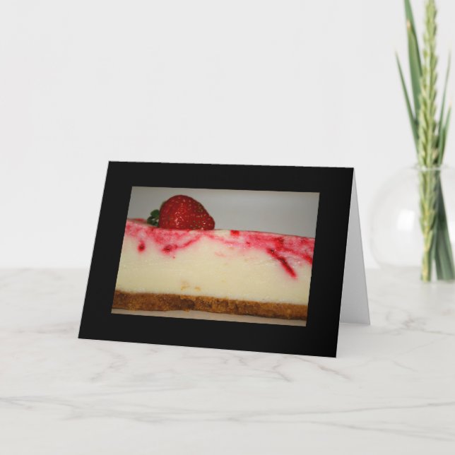 Carte de voeux et carte de note au gâteau fraise (Devant)