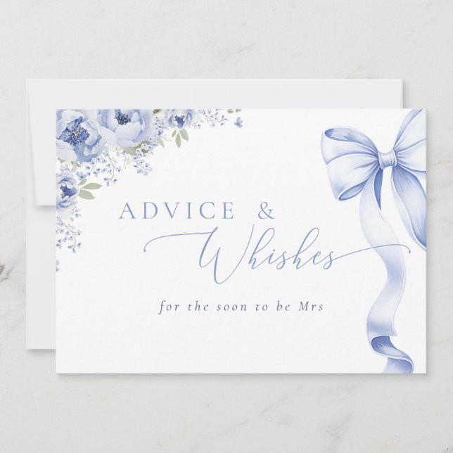Carte de voeux et conseils floraux bleus (Devant)