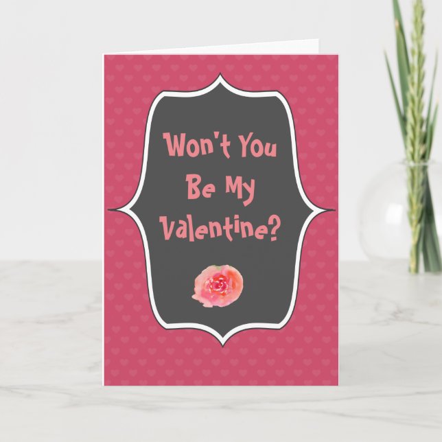 Carte de voeux et enveloppe Valentine Chalkboard (Devant)