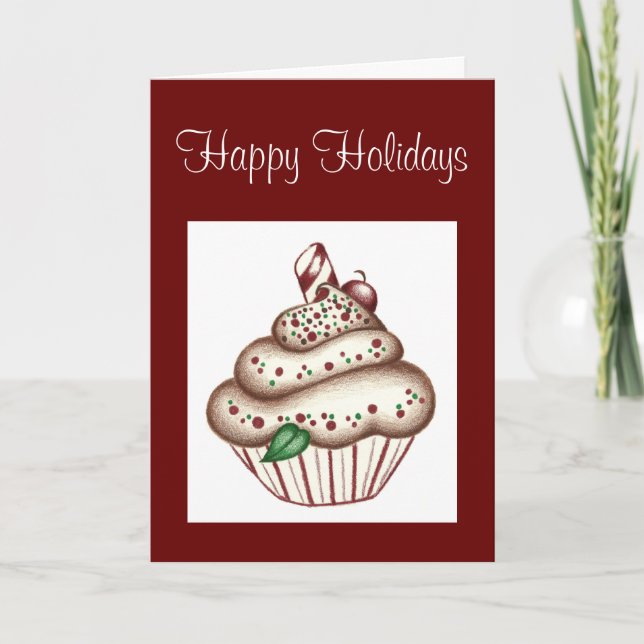 Carte de vœux et invitation pour Cupcake de Noël (Devant)
