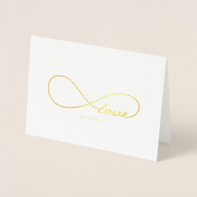 Carte de voeux Etched Gold Foil Infinity LOVE (Devant)