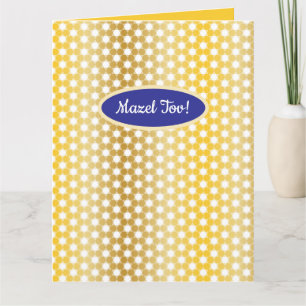 Carte de vœux étoile juive dorée "Mazel Tov"