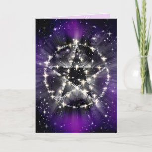 Carte de vœux étoiles et pentagramme