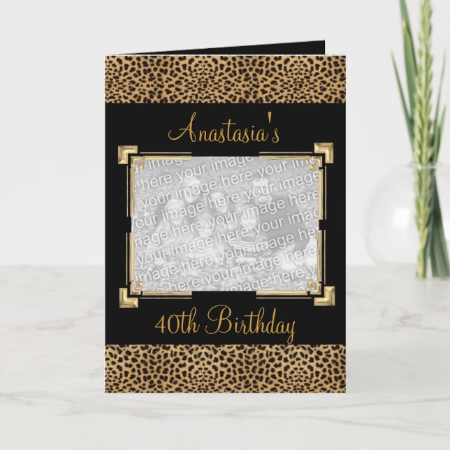 Carte de vœux événementielle à motif animal noir P (Devant)