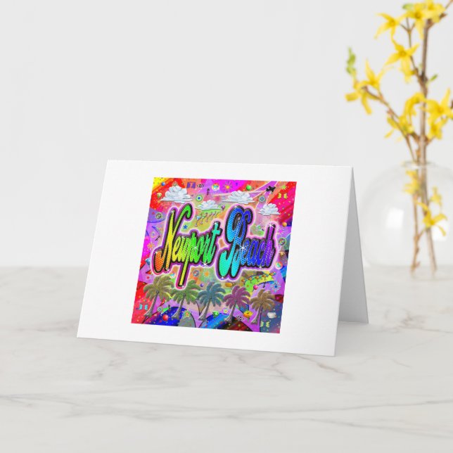 Carte de voeux Express Newport Beach Vista (Fleur jaune)