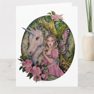 Carte de voeux Fairy and Unicorn