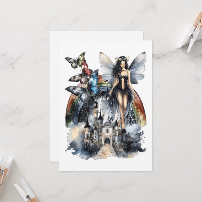 Carte de voeux Fairytale collage (Devant/Arrière en situation)