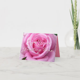 Carte de voeux faite sur commande de fleurs roses
