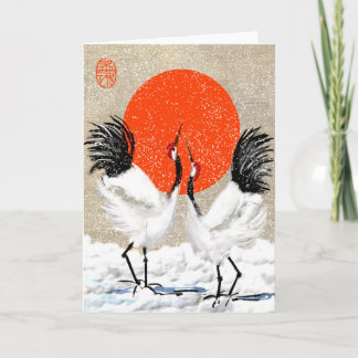 Carte de voeux faite sur commande de grues