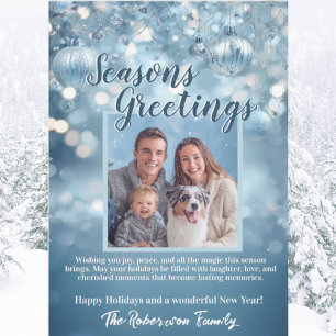 Carte de vœux familiale de Noël avec photo et pail