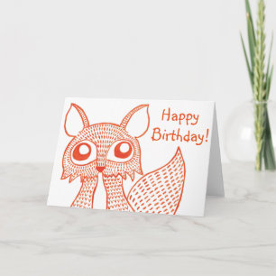 Carte de voeux Fancy Fox : Joyeux anniversaire!