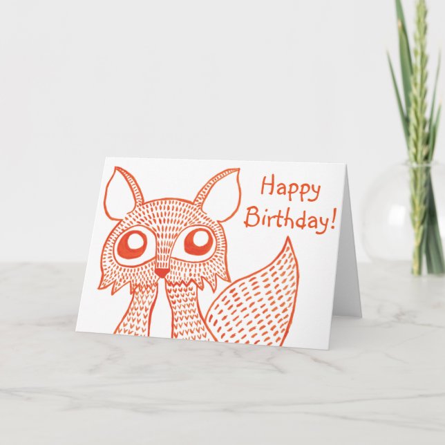Carte de voeux Fancy Fox : Joyeux anniversaire! (Devant)