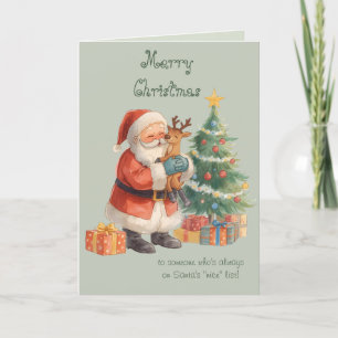 Carte de vœux fantaisiste de Noël avec souhaits du