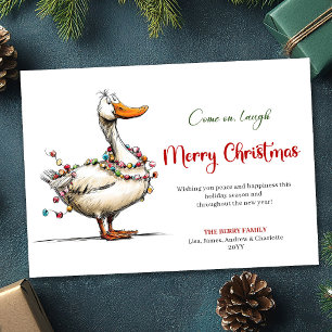 Carte de vœux fantaisiste et drôle de Noël avec un
