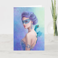 Carte de vœux Fantastique femme d'hiver, belle