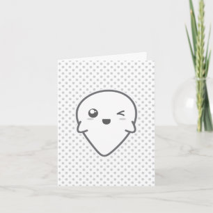 Carte de vœux fantôme clignant Kawaii