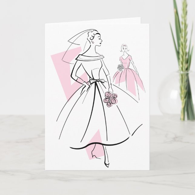 Carte de voeux Fashion Bride Pink Group (Devant)