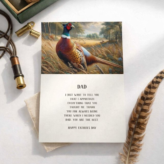 Carte de vœux Faune de la Fête des Pères Faisan (Créateur téléchargé)