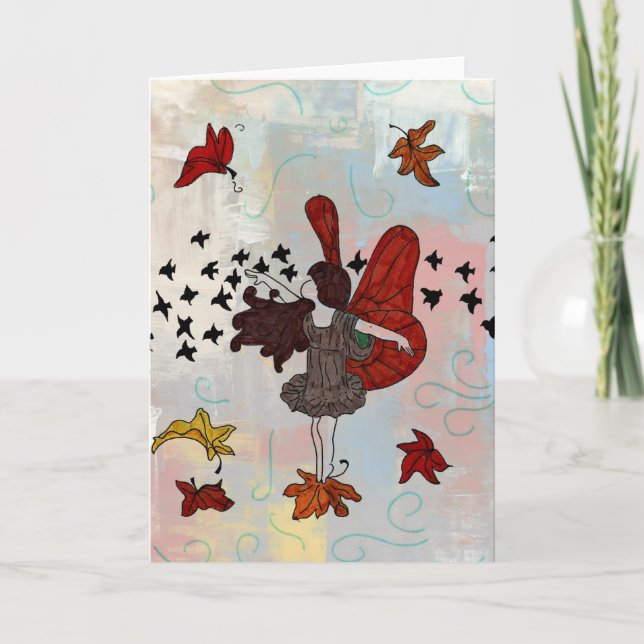 Carte de voeux Fée Automne (Vierge à l'intérieur) (Devant)
