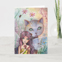Carte de vœux Fée et Chat par Molly Harrison