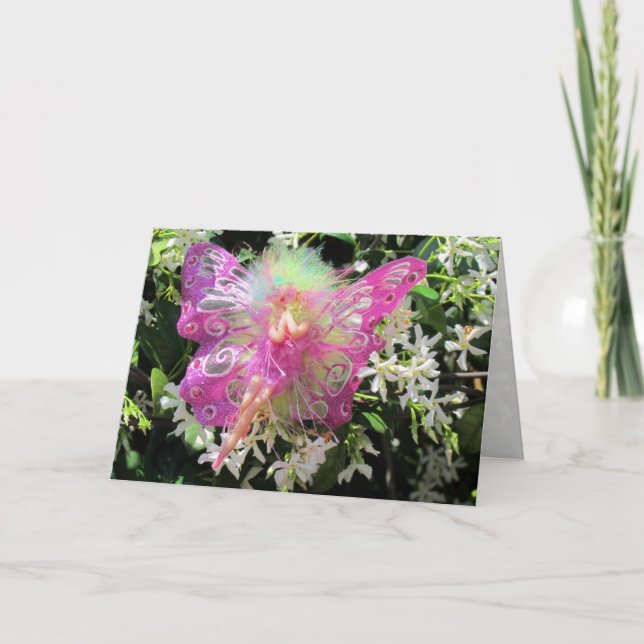 Carte de voeux Fée Rose (Devant)