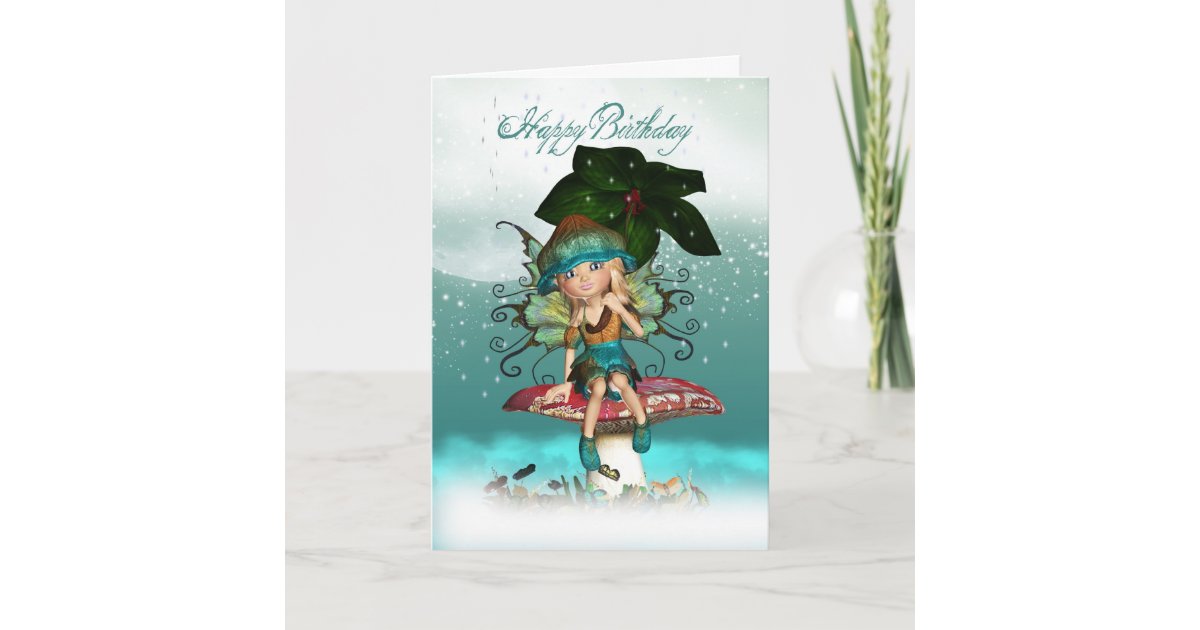 Carte De Voeux Feerique D Anniversaire D Elf Zazzle Fr