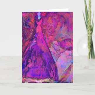 Carte de voeux féerique de jardin rose