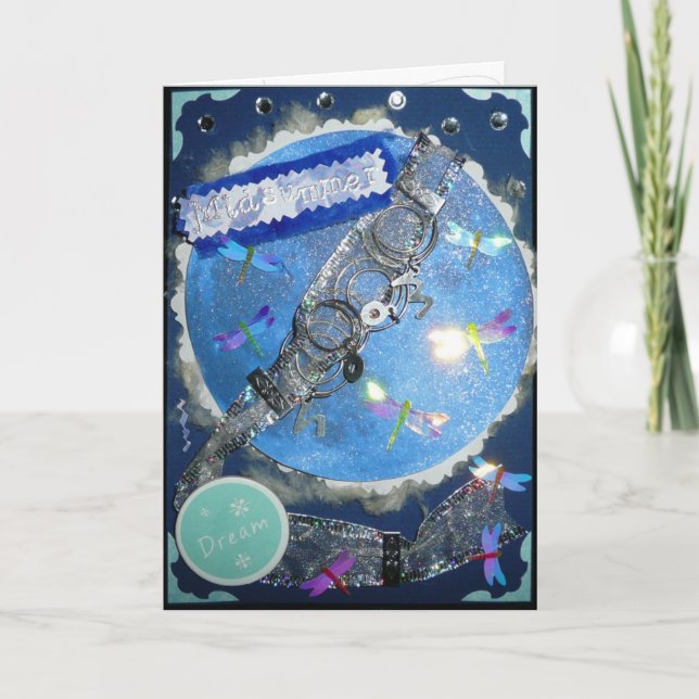 Carte de voeux féerique de lune de milieu de l'été (Devant)