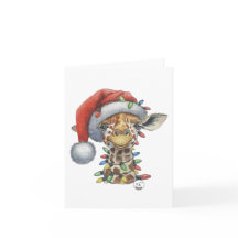 Carte de voeux Festif Giraffe