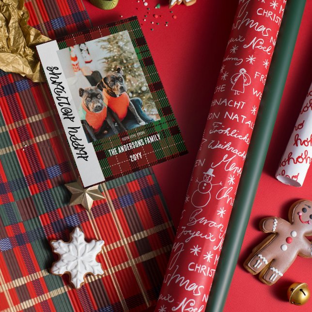 Carte de vœux festive à carreaux de Buffalo (Créateur téléchargé)