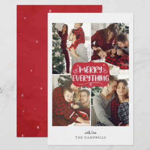 Carte de vœux festive Budget Rouge Joyeux Tout 4 p