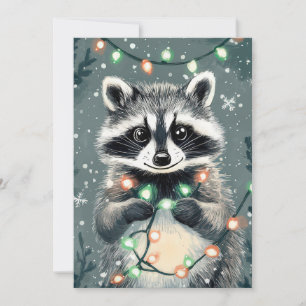 Carte de voeux Festive Christmas Racoon