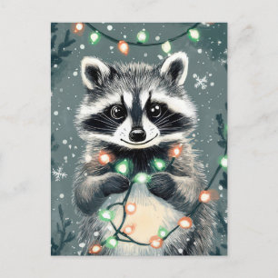 Carte de voeux Festive Christmas Racoon