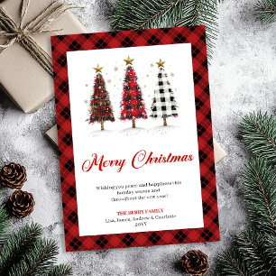 Carte de vœux festive de Noël avec carreau de Buff