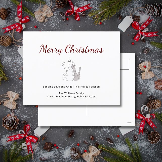 Carte de vœux festive de Noël avec chats mignons (Créateur téléchargé)