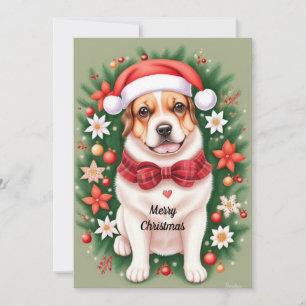 Carte de vœux festive de Noël avec chien
