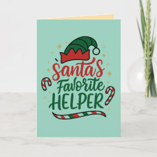 Carte de vœux festive de Noël avec l'aide de Santa