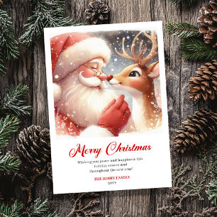 Carte de vœux festive de Noël avec un joli Père No