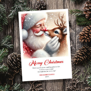 Carte de vœux festive de Noël avec un Père Noël fa