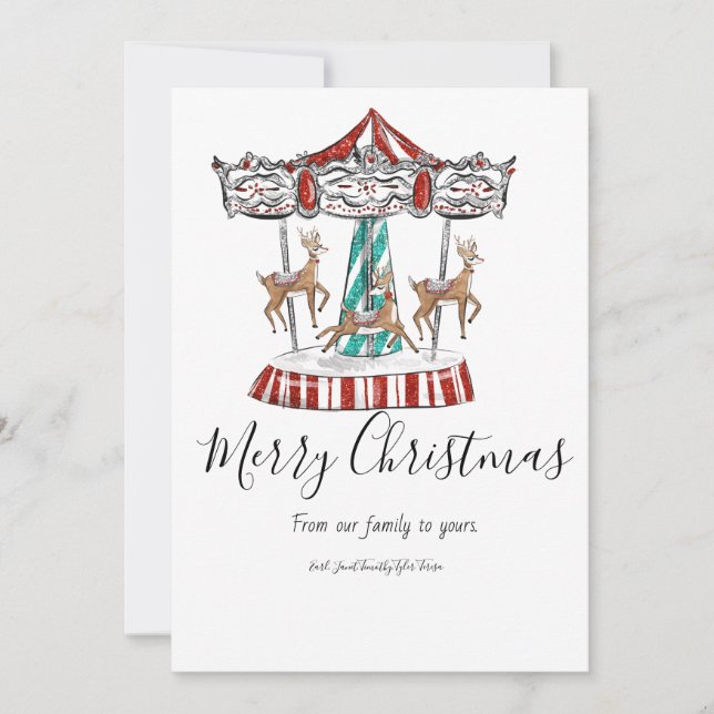 Carte de vœux festive de rennes (Devant)