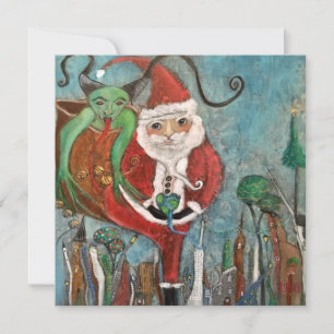 Carte de vœux festive de Saint-Nicolas et Krampus 