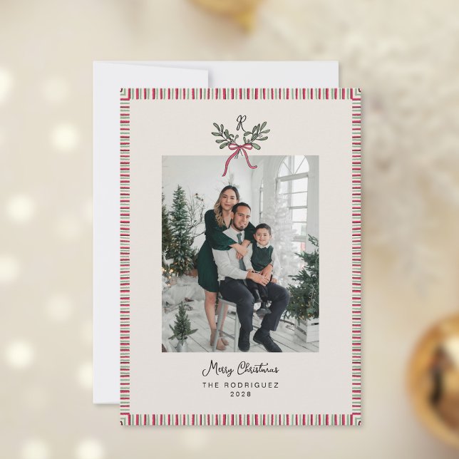 Carte de vœux festive élégante avec monogramme et  (Créateur téléchargé)