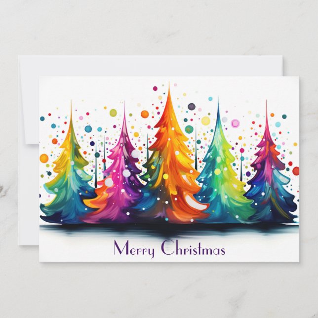 Carte de voeux Festive et abstraite Arbre de Noël (Devant)
