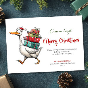 Carte de vœux festive et fantaisiste de Noël avec