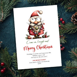 Carte de vœux festive et fantaisiste de Noël avec 