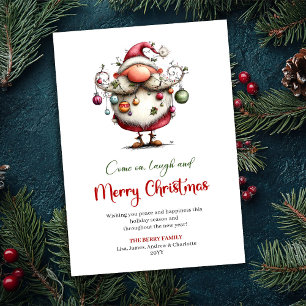 Carte de vœux festive et originale de Père Noël aq