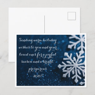 Carte de vœux festive flocon de neige hivernal sci