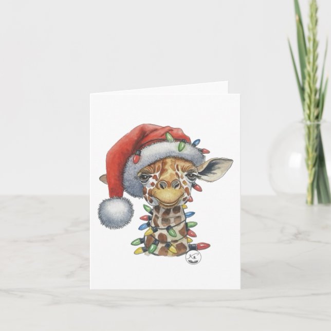 Carte de vœux festive girafe (Devant)
