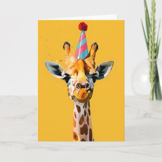 Carte de voeux Festive Giraffe Party (Devant)